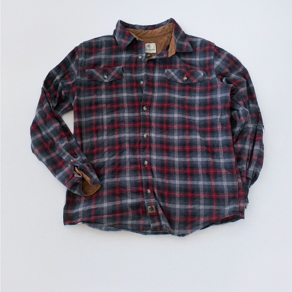 Legendary Whitetails Red and Gray Plaid Shirt